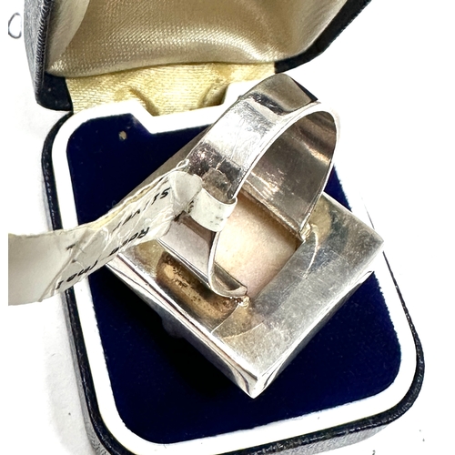 223 - large Sterling silver Kali Ma designer rose opal ring weight 14g