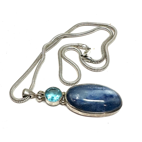 233 - Large vintage gemstone set pendant necklace pendant measures approx 6cm drop weight 24g