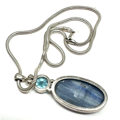 233 - Large vintage gemstone set pendant necklace pendant measures approx 6cm drop weight 24g