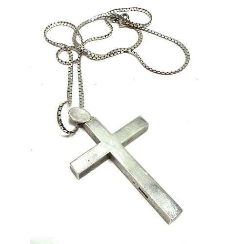 234 - Large vintage silver cross pendant the cross  measure approx 6.6cm drop by 4cm weight 45g