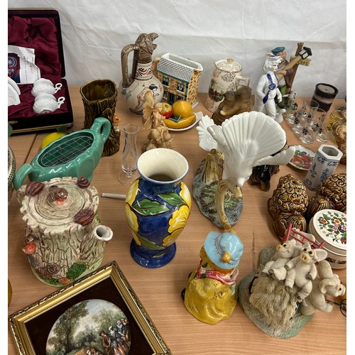 Selection of miscellaneous to include porcelain ornaments, jugs, vases ...