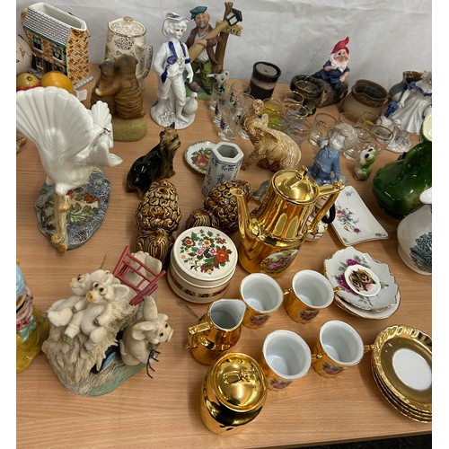 Selection of miscellaneous to include porcelain ornaments, jugs, vases ...