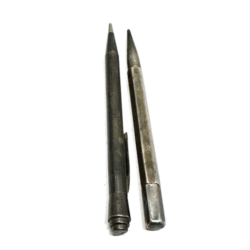 35 - 2 vintage silver propelling pencils weight 44g