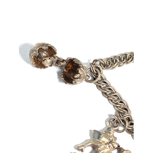 181 - Vintage Silver Charm Bracelet with 4 Charms inc Tom from Tom and Jerry MGM 1973 Weight 20g