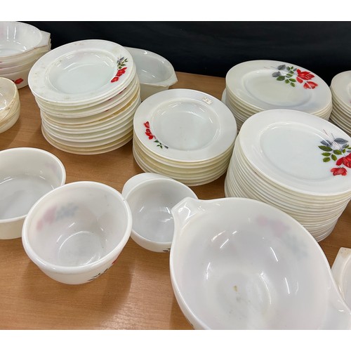 Large collection of vintage JAJ Pyrex June Rose pattern tableware to ...