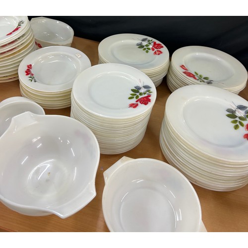Large collection of vintage JAJ Pyrex June Rose pattern tableware to ...