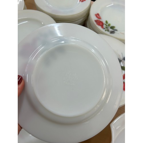 Large collection of vintage JAJ Pyrex June Rose pattern tableware to ...