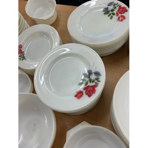 Large collection of vintage JAJ Pyrex June Rose pattern tableware to ...
