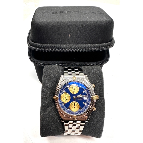 Breitling Chronomat automatic chronograph  stainless steel and yellow gold.Reference B13050.1 looks in as new condition
