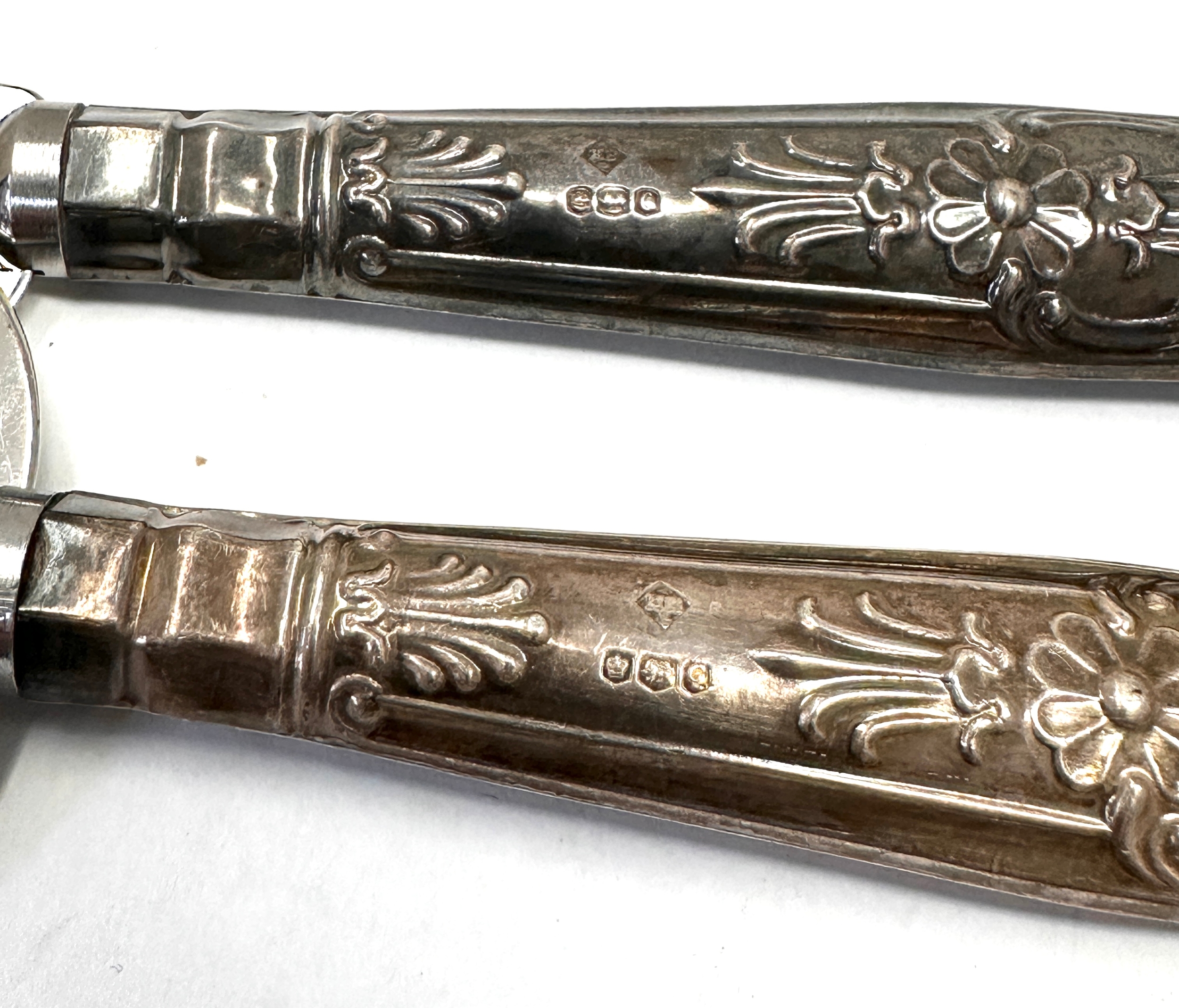 Vintage silver hallmarked handle pie server & bread knife