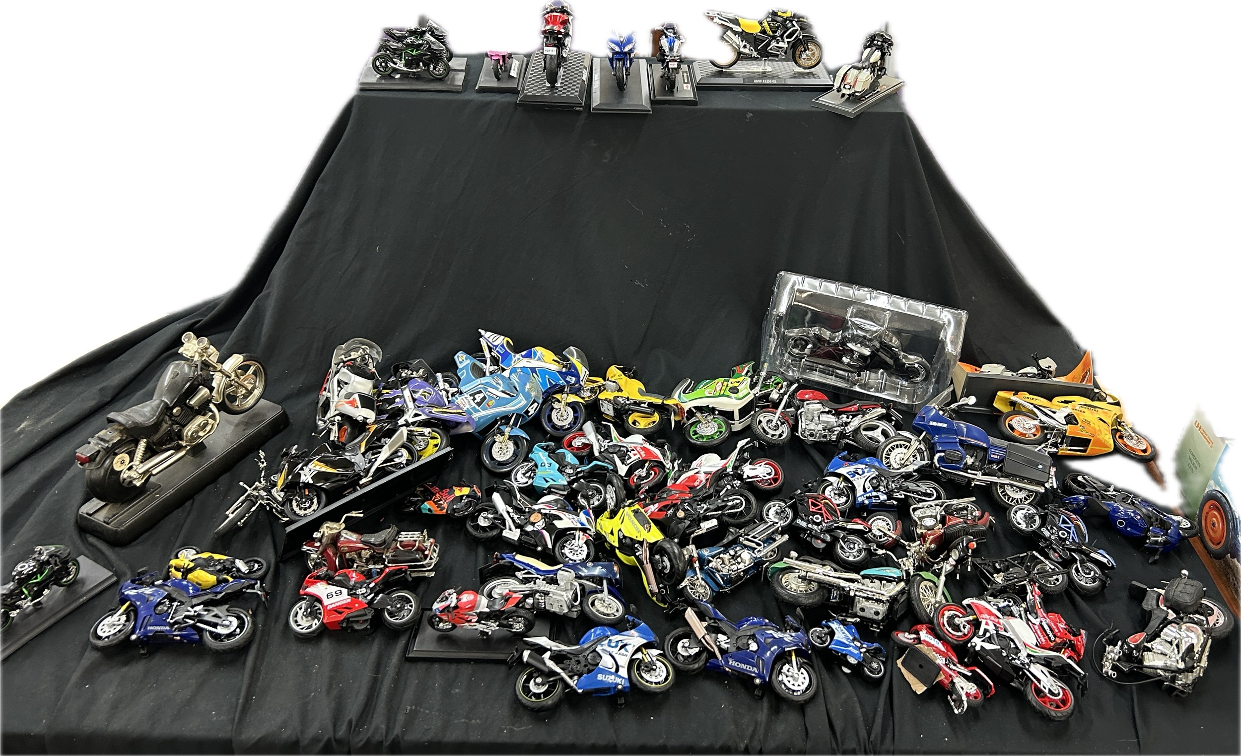 Large collection of assorted model motorcycles to include various ...