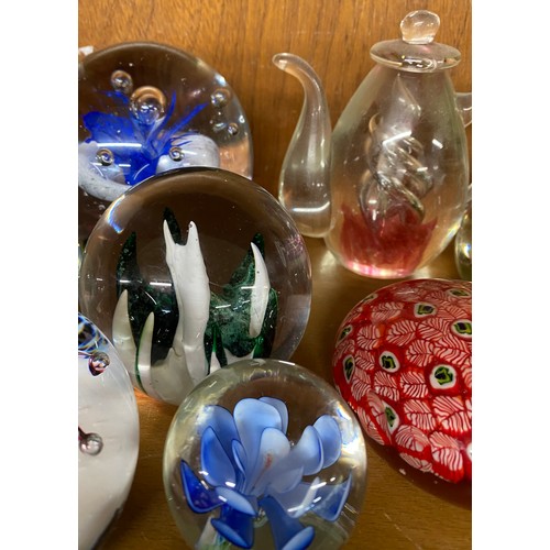 59 - Selection of assorted glass paperweights