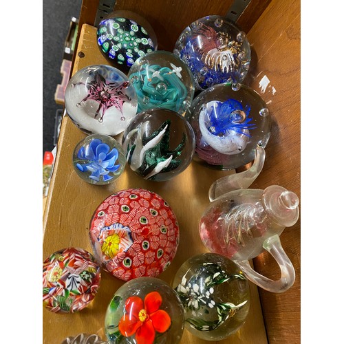 59 - Selection of assorted glass paperweights
