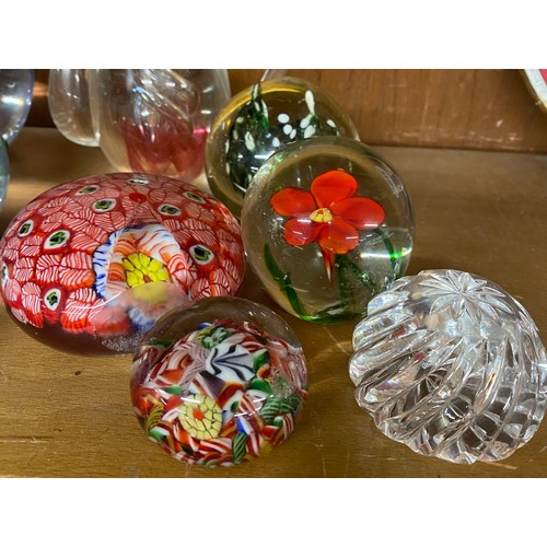 59 - Selection of assorted glass paperweights