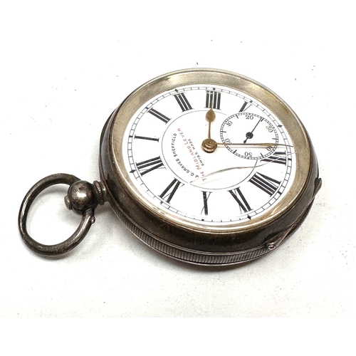 388 - Antique silver open face j.g.graves sheffield pocket watch the watch is ticking weight 123g