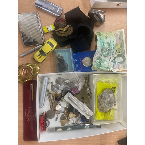 414 - Selection of collectables includes cars, collectors coin etc