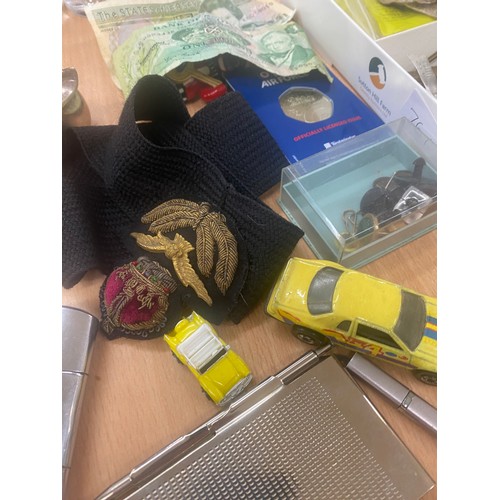 414 - Selection of collectables includes cars, collectors coin etc
