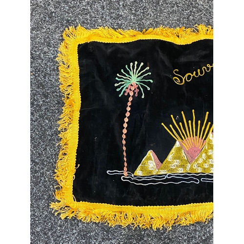 433 - Framed Souvenir ww2 wall hanging embroidery