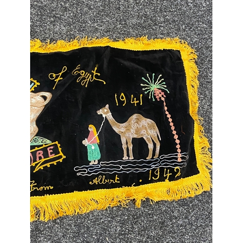 433 - Framed Souvenir ww2 wall hanging embroidery