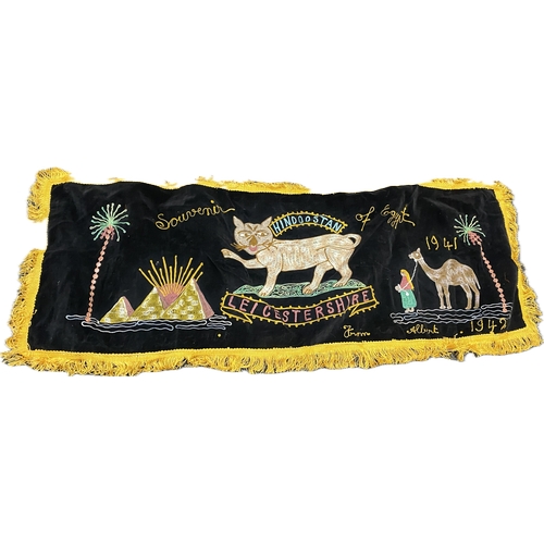 433 - Framed Souvenir ww2 wall hanging embroidery