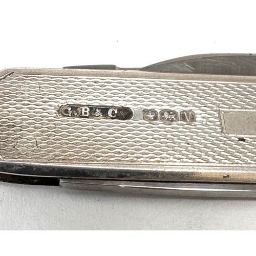 Vintage George Butler silver multi blade pen knife sheffield silver ...