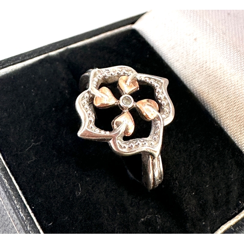 Vintage silver & gold detail clogau ring