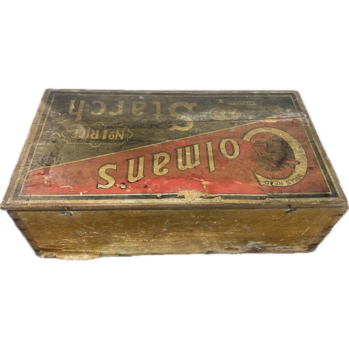 32 - Vintage Colman's Starch wooden advertising display box with original paper labels measures approxima... 