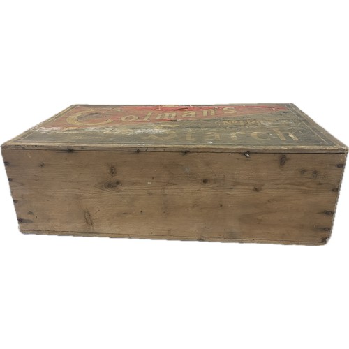32 - Vintage Colman's Starch wooden advertising display box with original paper labels measures approxima... 