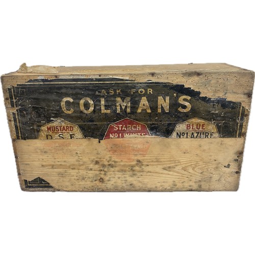 32 - Vintage Colman's Starch wooden advertising display box with original paper labels measures approxima... 