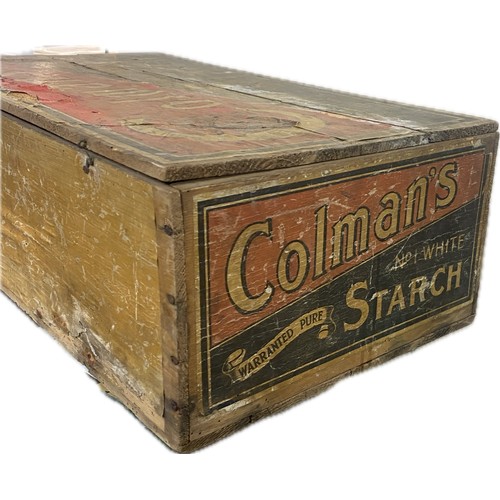 32 - Vintage Colman's Starch wooden advertising display box with original paper labels measures approxima... 