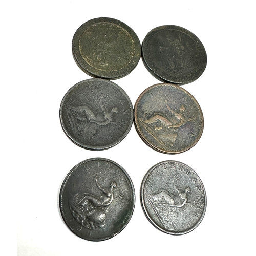 6 George 111 copper coins