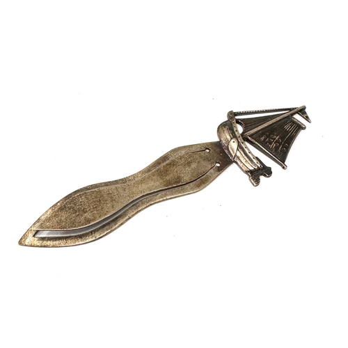 17 - Vintage 830S  Silver Bookmark Page Marker Sailboat