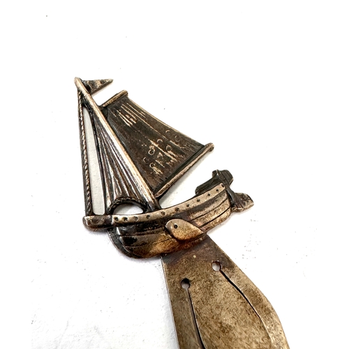 17 - Vintage 830S  Silver Bookmark Page Marker Sailboat
