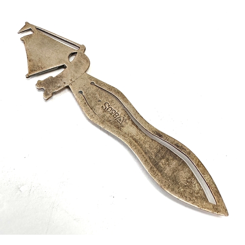 17 - Vintage 830S  Silver Bookmark Page Marker Sailboat