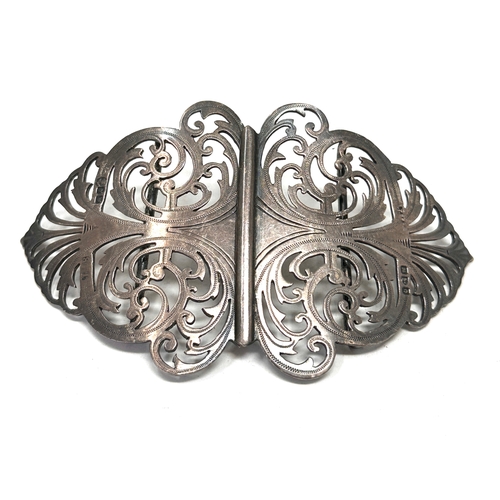18 - Large antique silver nurses buckle chester silver hallmarks weight 59g