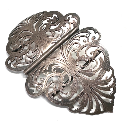 18 - Large antique silver nurses buckle chester silver hallmarks weight 59g