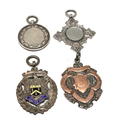 19 - 4 antique silver fobs weight 46g