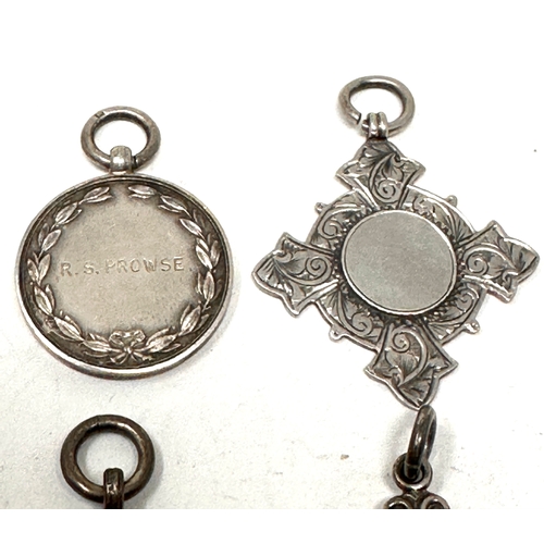 19 - 4 antique silver fobs weight 46g