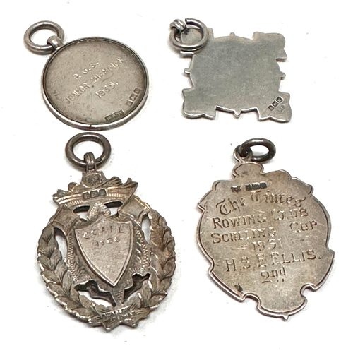 19 - 4 antique silver fobs weight 46g