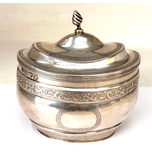 2 - Antique silver tea caddy chester silver hallmarks
