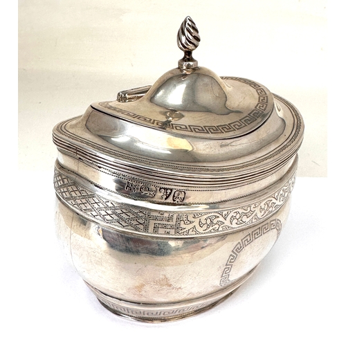 2 - Antique silver tea caddy chester silver hallmarks