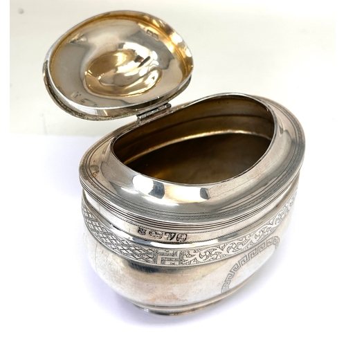 2 - Antique silver tea caddy chester silver hallmarks