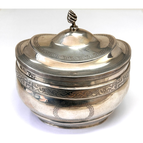2 - Antique silver tea caddy chester silver hallmarks