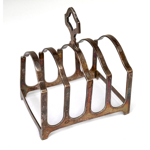 5 - Vintage silver toast rack Birmingham silver hallmarks