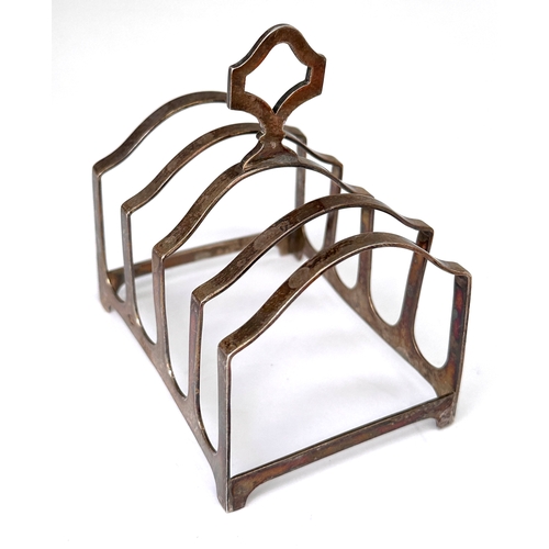 5 - Vintage silver toast rack Birmingham silver hallmarks