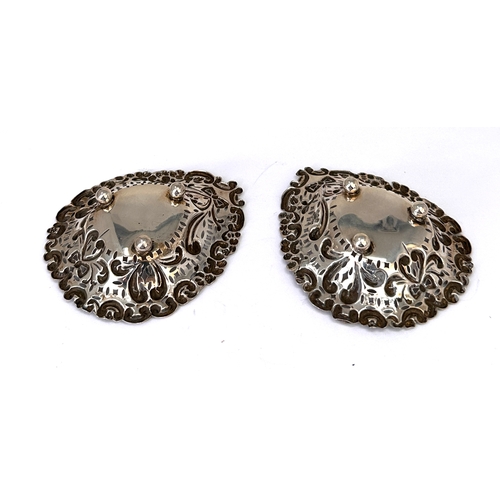 6 - Pair of antique silver sweet dishes birmingham silver hallmarks