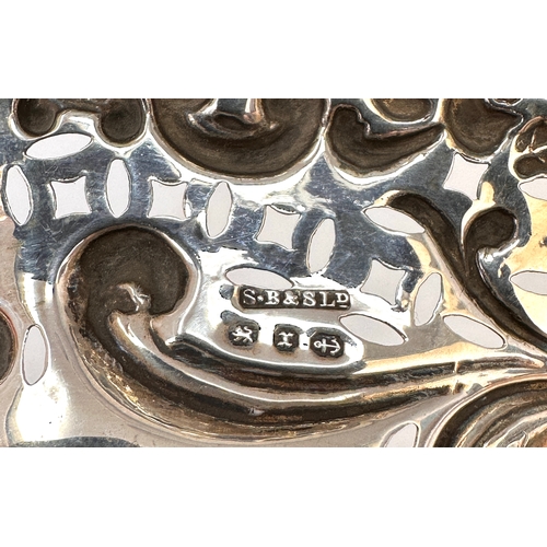 6 - Pair of antique silver sweet dishes birmingham silver hallmarks