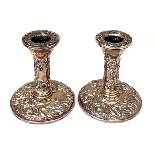 7 - Pair of vintage silver candlesticks birmingham silver hallmarks measure height 10cm