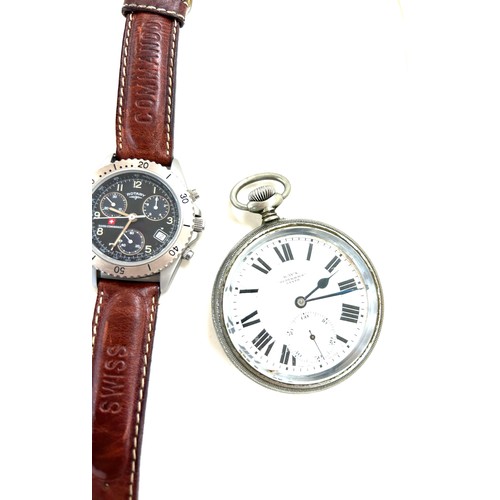 462 - Rotary Swiss commando gents wrist watch and a Kays pocket watch