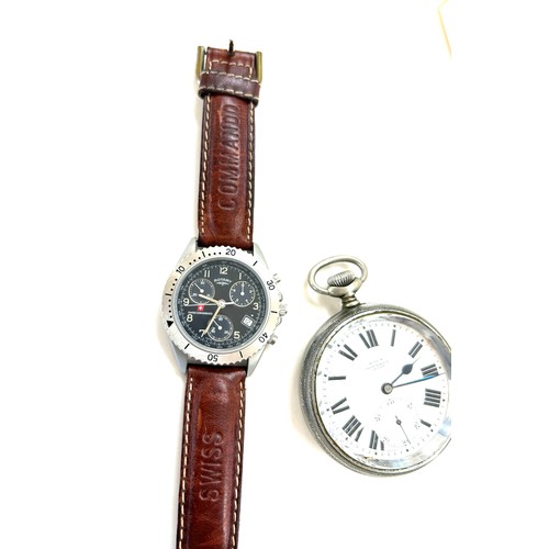 462 - Rotary Swiss commando gents wrist watch and a Kays pocket watch